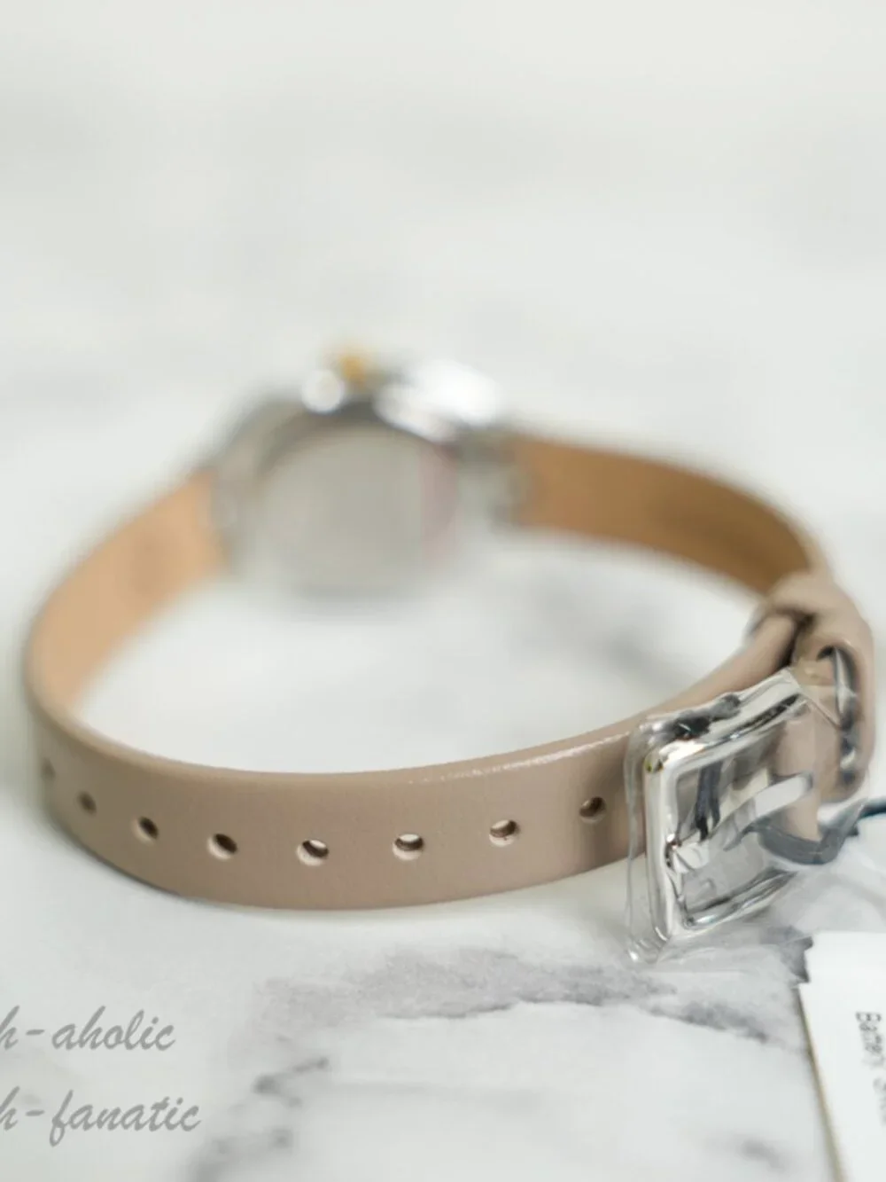 Tory Burch The Oval Gray Leather Strap 22mm Two-Tone Women's Watch TBW6031 NWT